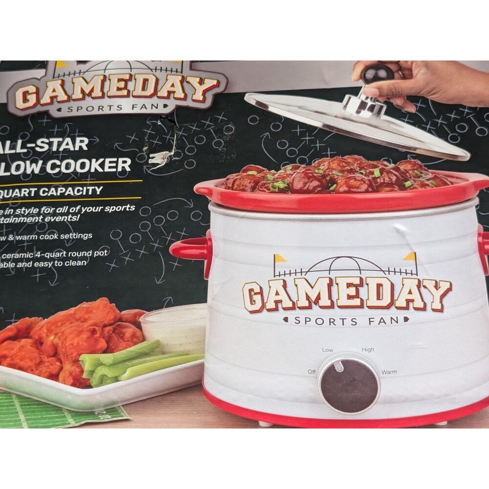 Gameday Sports Fan 4 Qt Slow Cooker All Star Crock Pot Football Party